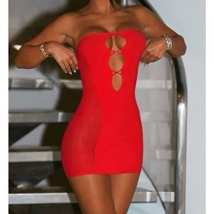 White fox red mini dress